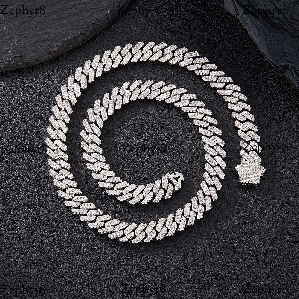 2025 New model 18/20/24inch k Chain Hip Hop Men iced out p chain 2 Row Rhie Paved Miami Rhombus Cuban men Necklace