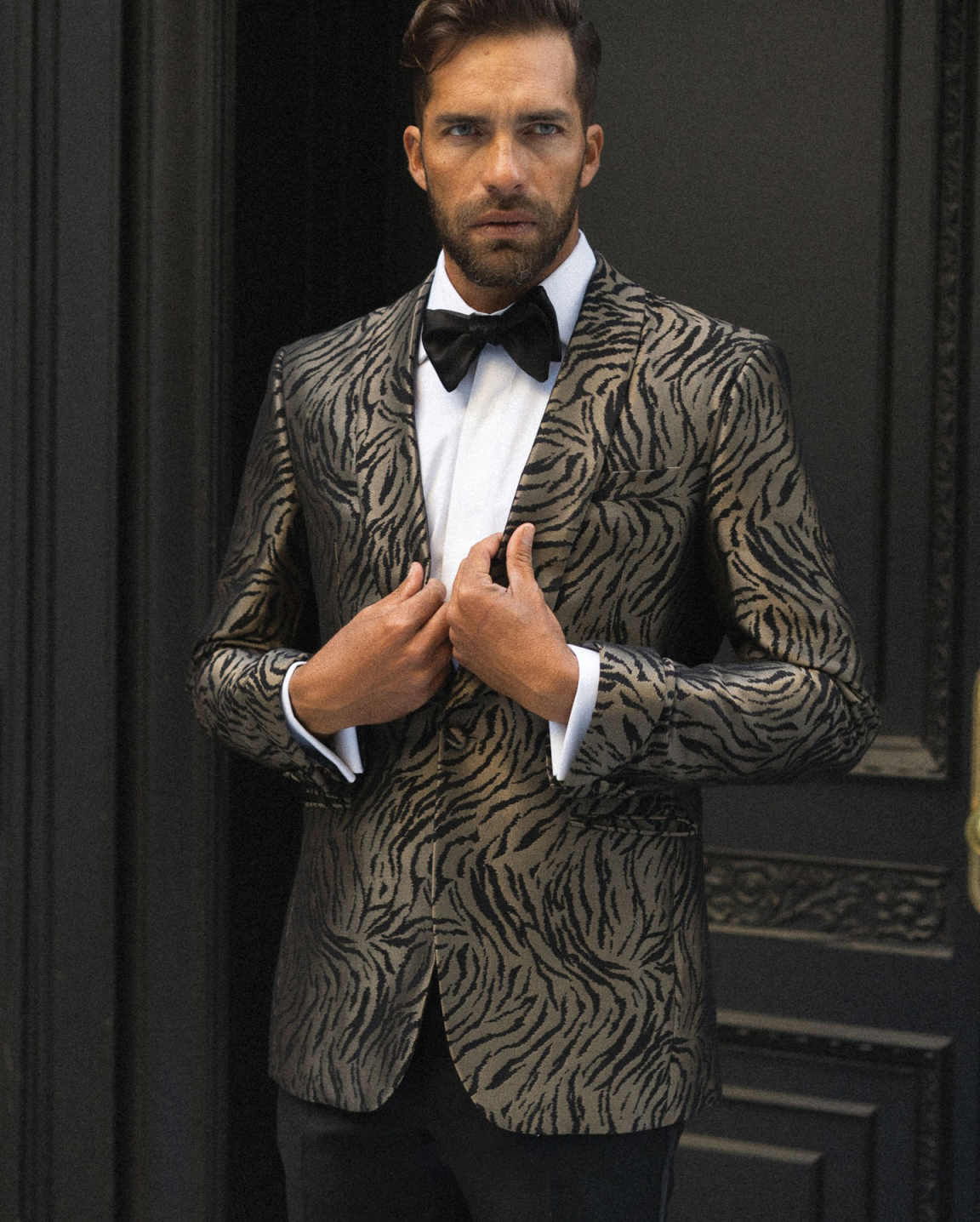 Vintage Wedding Tuxedos Single Breasted Pattern Men Suit Peaked Lapel 1 Piece Set Jacket Groom Business Blazers Customized