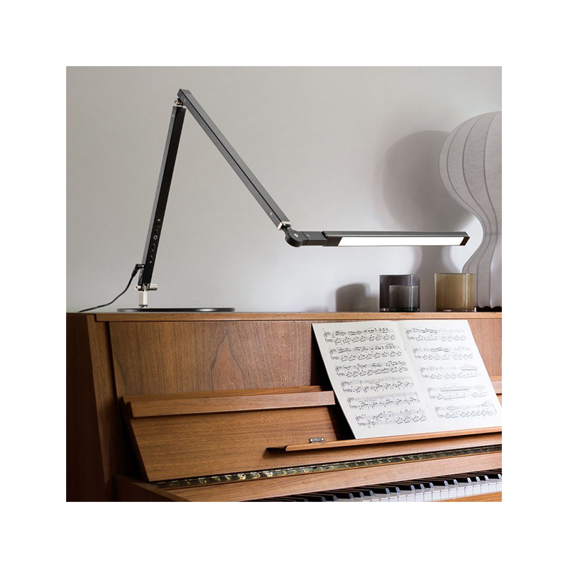 LED Desk Lamp with Clamp Architect Desk Lamps Adjustable Swing Arm Eye Protection 5 Brightness Table Light Modern Computer Lighting for Home Indoor Of