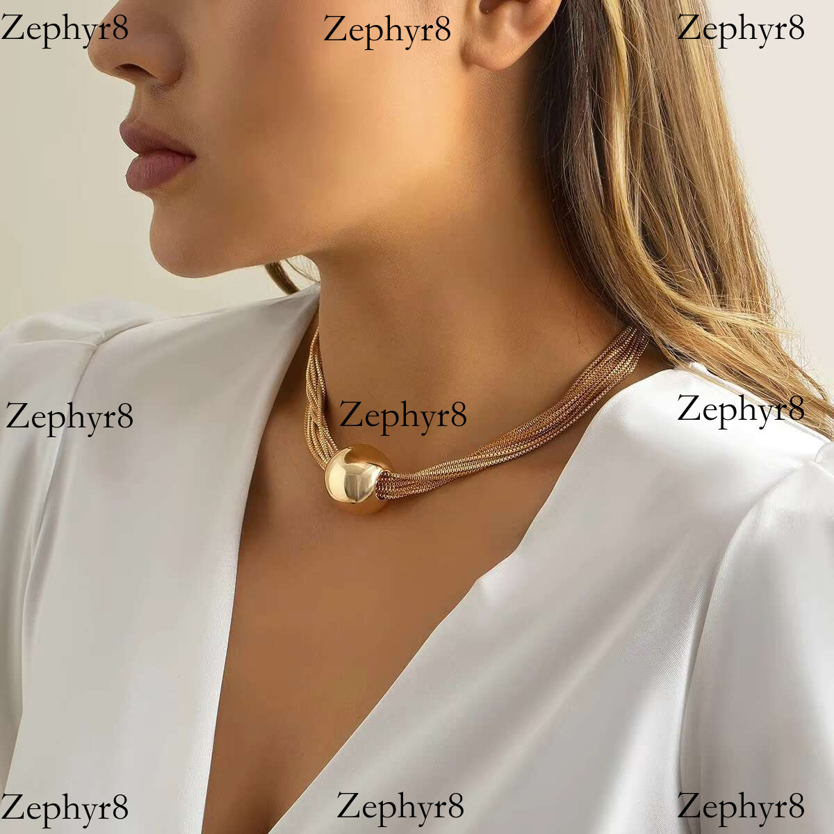2025 New model Exaggerated Punk Multi-layer Chain Layered Necklace with Small and Elegant Style Geometric Ball Personality Bracelet