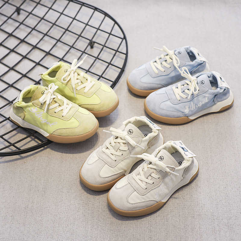 Athletic Outdoor Childrens lace up sand nail flat casual sports shoes girls ballet versatile Forrest training single shoesY250314BKM6