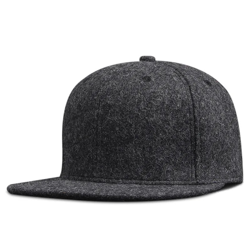 Dad Winter Felt Hip Hop Hat Flat Top Felt Baseball Hat Big Bone Man Plus Size Suitable Buckle Hat 56cm 58cm 60cm 62cm 64cm 250314