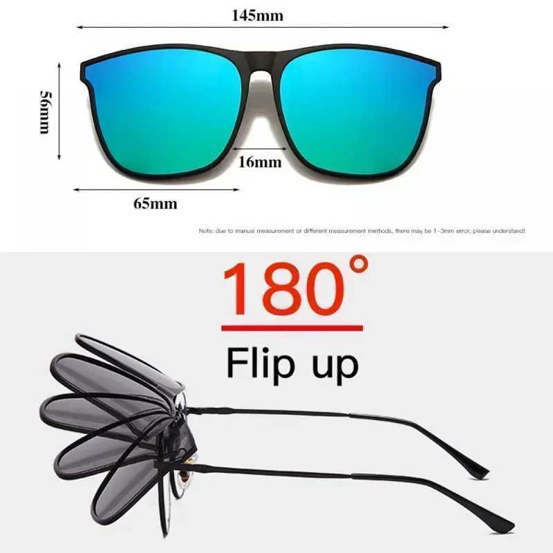 Polarized clip on sunglasses for men photoelectric car driver goggles night vision goggles anti glare retro square glasses Oculos W250315