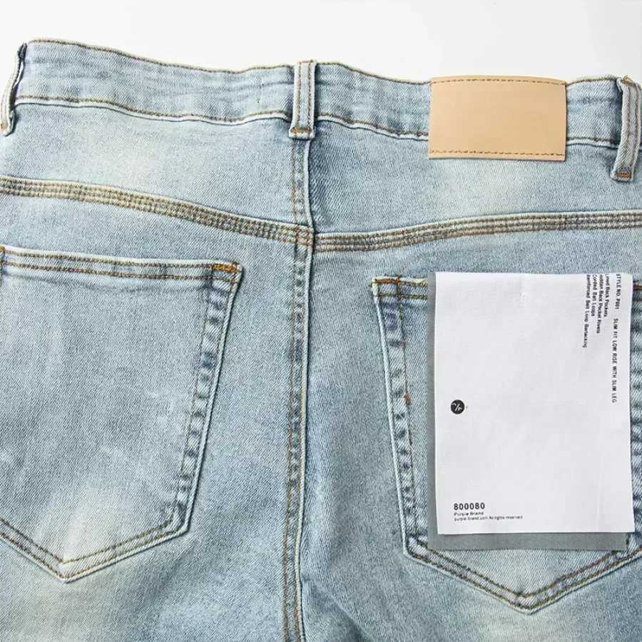 High quality Purples men jeans trend hip-hop hole personality American hip-hop Stylish and slim pants y2k clothes menT250315