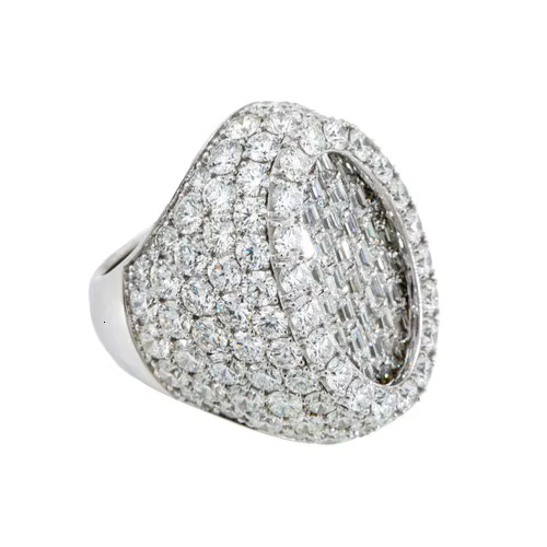 Mens Hip Hop Style Moissanite Diamond Wedding Ring in 925 Silver Oval Shape