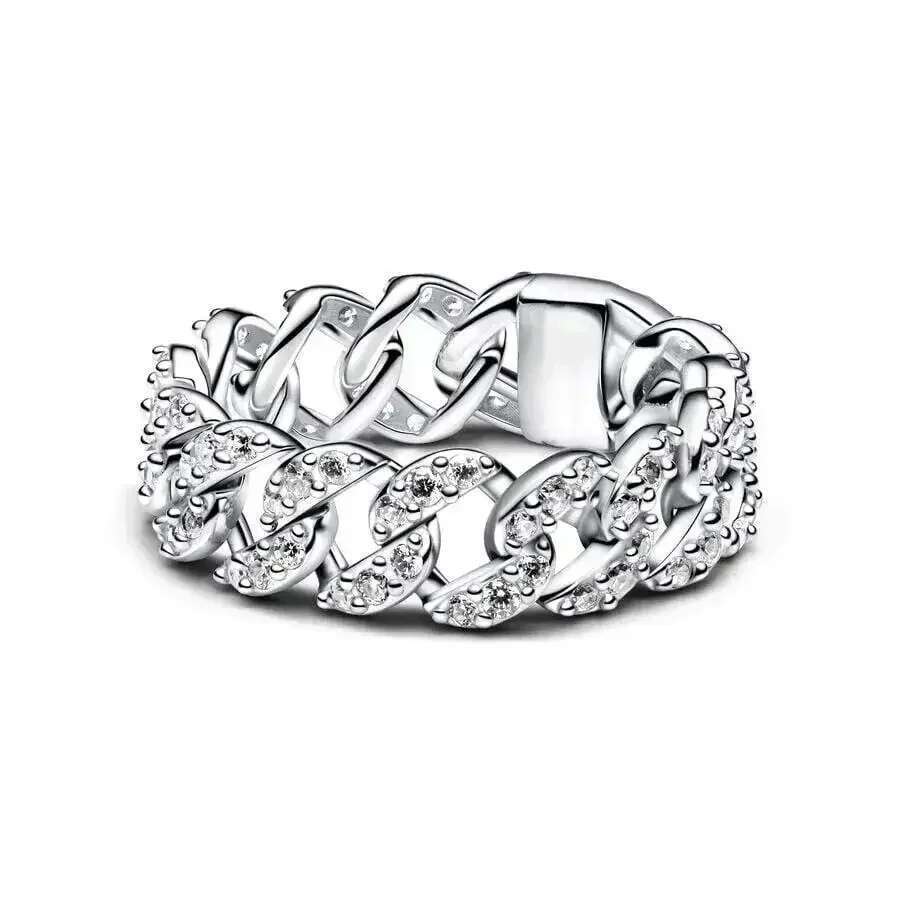 2025 NEW 925 Sterling Silver Sparking Pink Bow Heart Ring Shooting Stars Open Ring Blue Halo Chain Ring Gifts