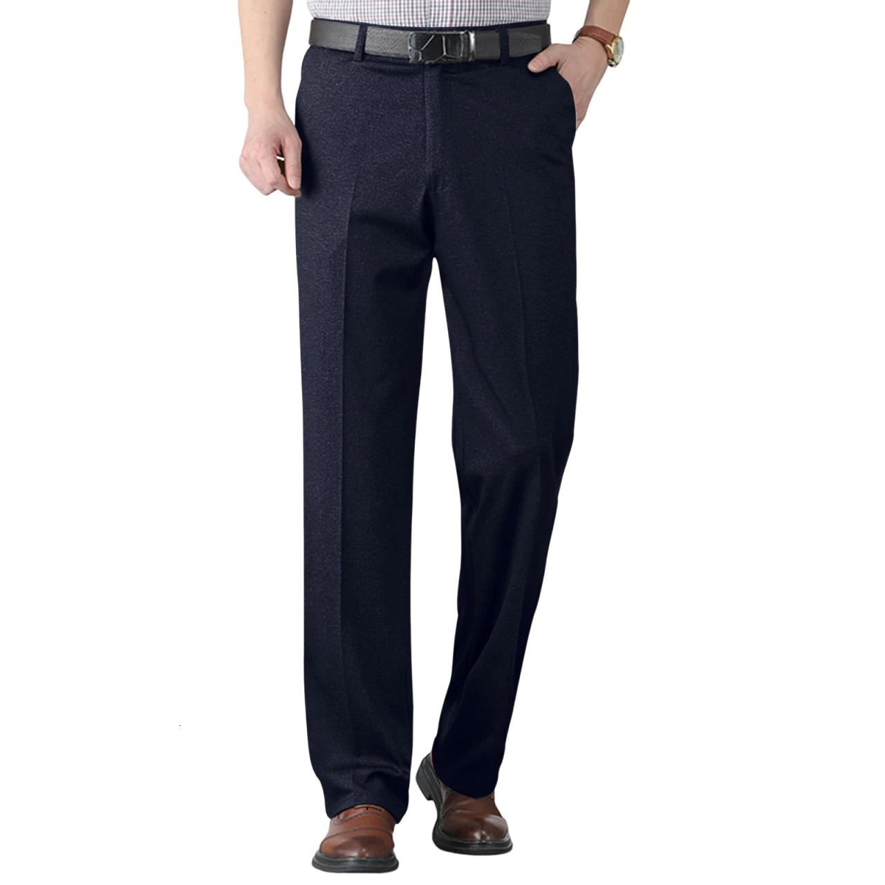 Mens casual pants straight leg loose fit black set professional business formal oversized 250313