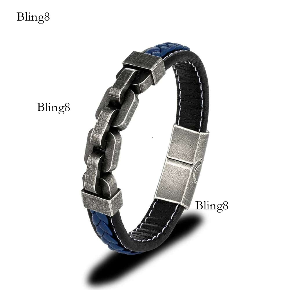ENDN Locomotive Men Punk Rock Wide Bicycle Leather Bracelet Stainless Steel Mountain Bike Chain Accessory Male Gifts