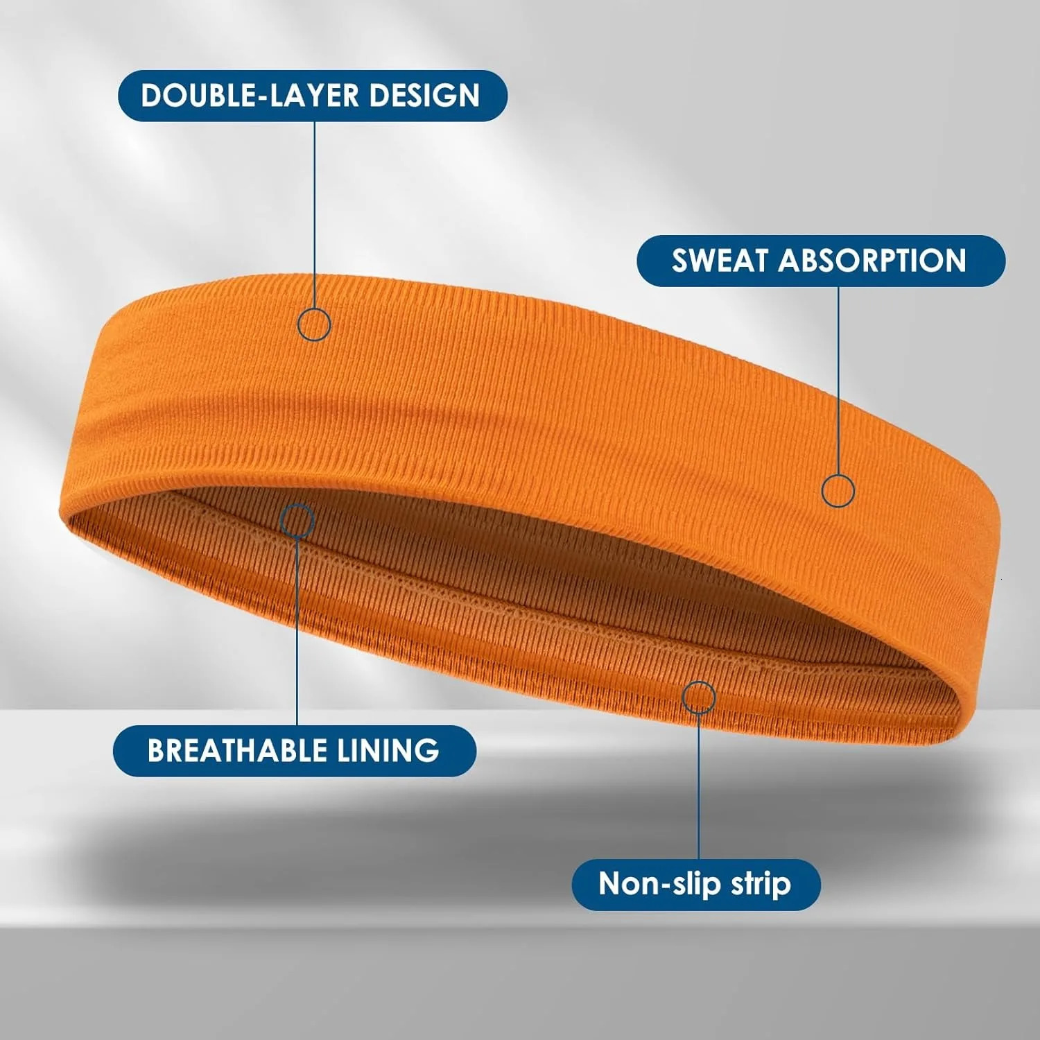 Sports Headbands for Women 5 Pack Moisture Wicking Non Slip Sweatbands Fashionable Hairbands Workout Yoga Running Gym 250314