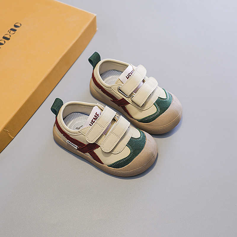 Athletic Outdoor Baby shoes spring and autumn soft soled walking shoes boys color blocked board shoes baby girls and childrens toe caps anti kick sing