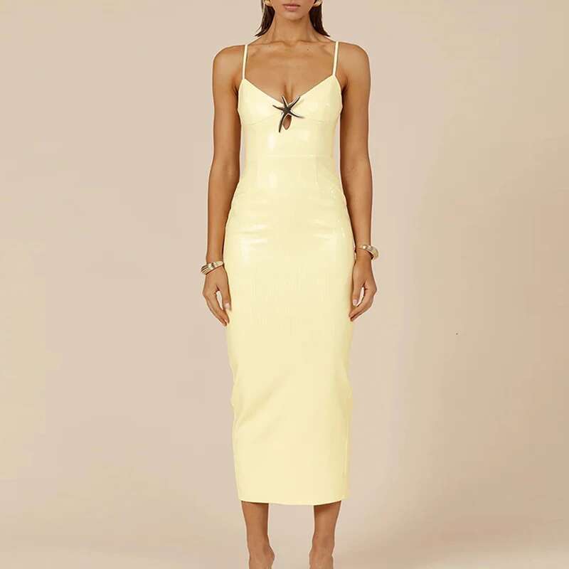 Sexy Women V Neck Starfish Suspender Summer Fashion Sequin Slim Split Long Dresses Elegant Gradient Sleeveless Party Dress