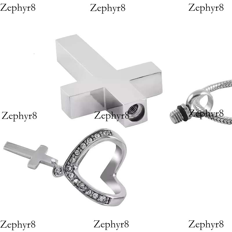 High Quality Cremation Memorial Pet Urn Ashes Jewelry Stainless Steel Double Cross Necklace for Men Women