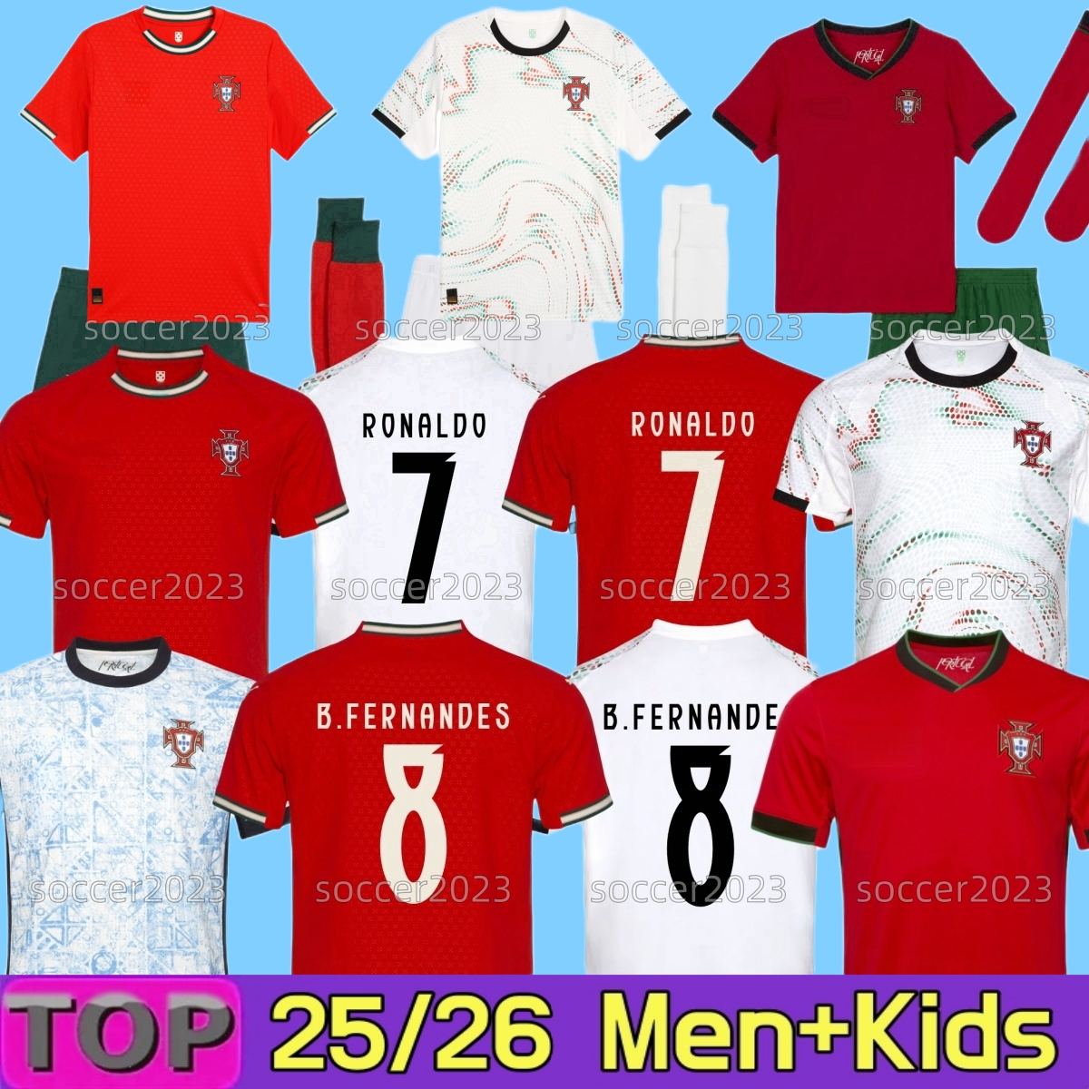 2025 Ronaldo JOAO FELIX Portugal soccer jerseys 2026 RUBEN NEVES Portuguese football shirt BERNARDO BRUNO FERNANDES camisa de futebol men women kits kids equipment