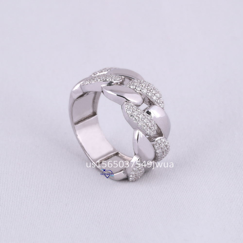 Beautiful Stylish Hip Hop Heavy Ring for Men Crafted in 14kt White Gold with Moissanite Diamonds Custom Design Trending Style