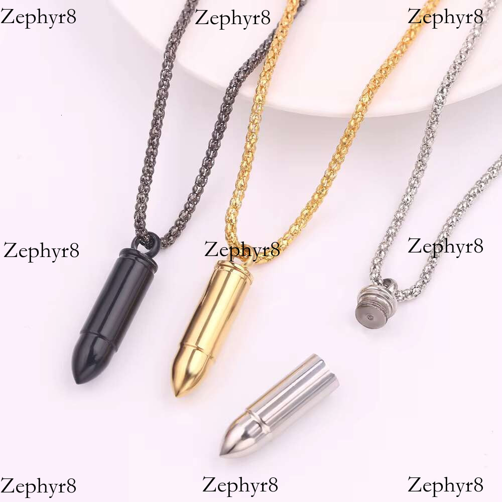 Hip Hop Pendant Necklaces for Men Design k Chain Pop Punk Stainless Steel Detachable Bullet Shaped Mens Necklace Gift