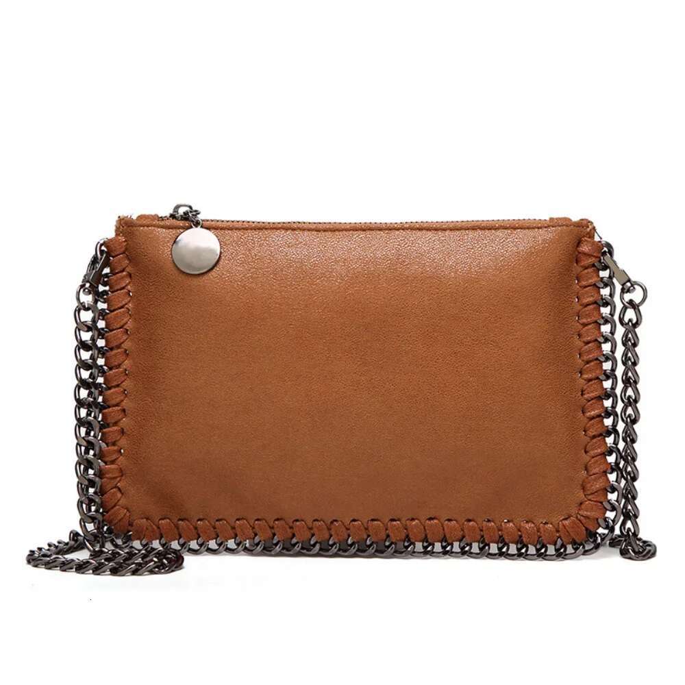 Solid Color PU Crossbody Bags Designer Metal Plate Braided Chain Shoulder Handbags Vintage Versatile Ladies Sg Bag