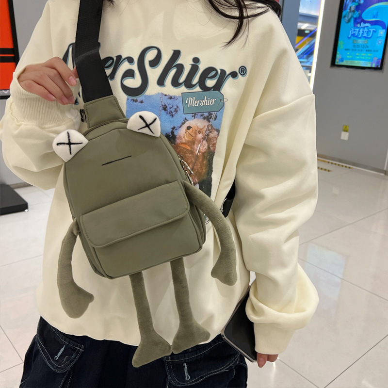 Cartoon backpack Small New Trendy Instagram Popular Girl Creative Personality Cute Frog Crossbody Women's Chest designer shoulder bag