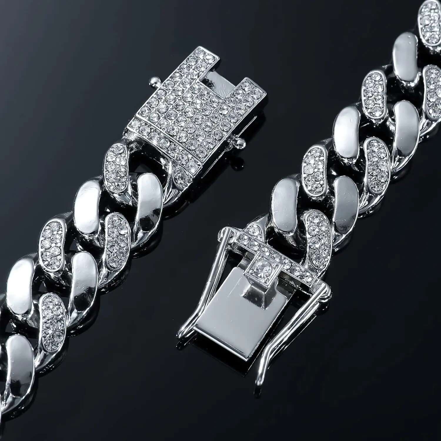 18Inch k Gold Plated Miami Two Tone Moissanite Cuban Chain Vvs1 for Mans Hiphop Jewelry