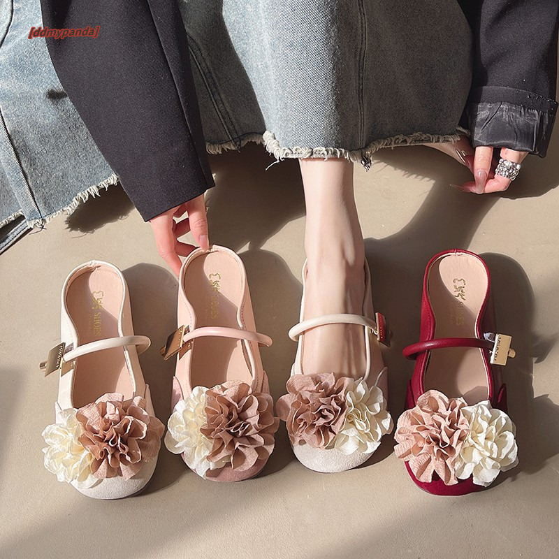 French Fairy Style Flat Bottom Mary Jane Baotou Half Slippers for Women in Summer 2025 Design Sense Fashionable Outerwear Single Shoes ddmypanda