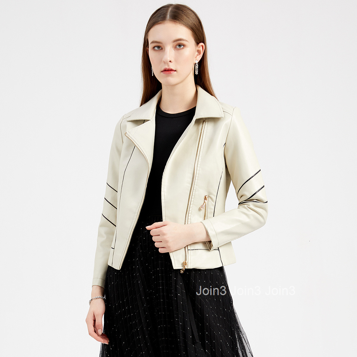 Fashion Leather Jacket Womens Thin Pu Short Coat Spring and Autumn Jacket Motorcycle Suit Womens New Style