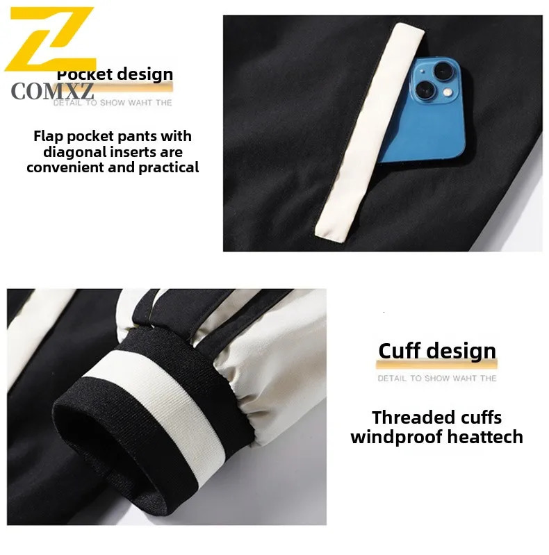 High quality baseball jacket mens autumn casual striped color contrast windproof Korean street loose 250312