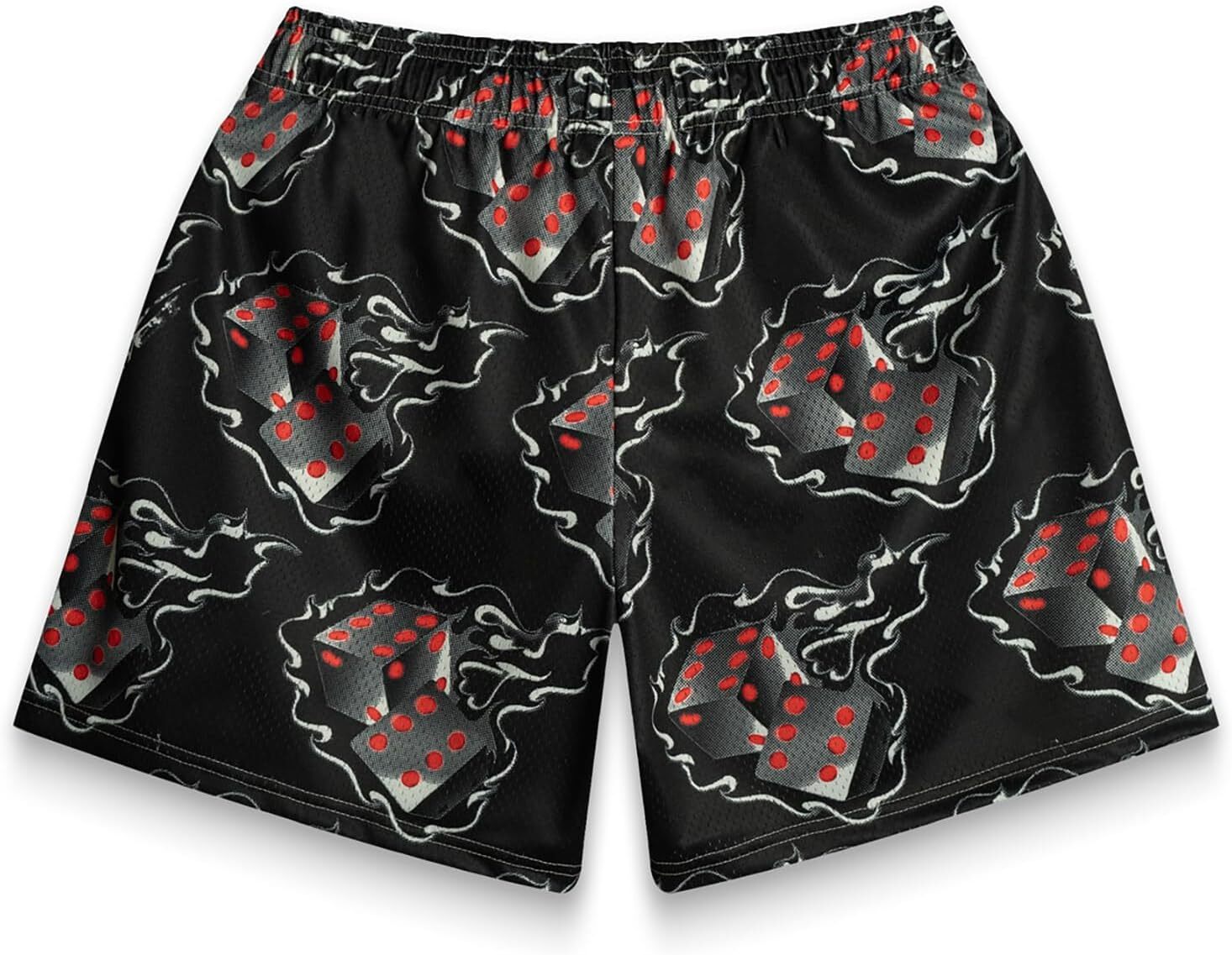 Men's Basketball Shorts Casual Workout Athletic Shorts Mesh Flame Graphic Print Running Short Pants printing