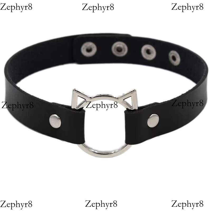 2025 New model Women Men Cool Punk Gothic Goth Spike Heart Shape Biker Choker PU Leather Collar Studded Rock Necklace