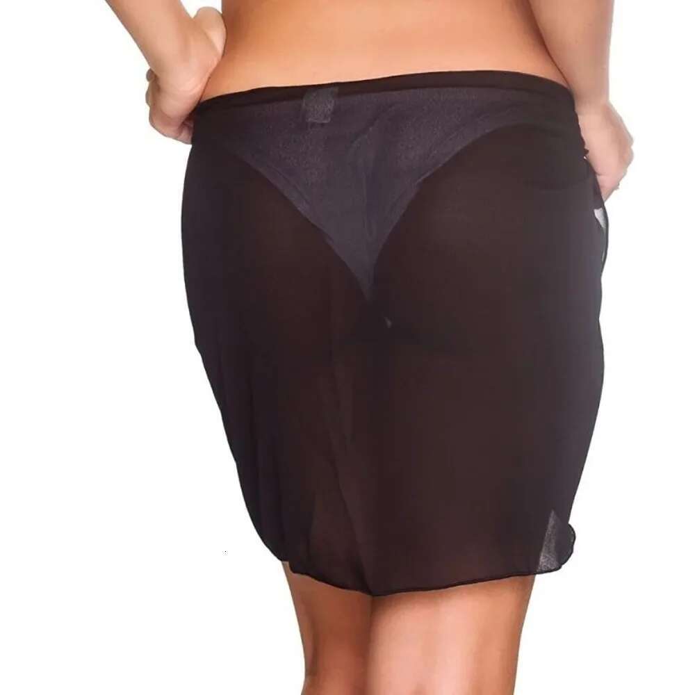 Women's short sleeved swimsuit beach cache bikini wrapped pure chiffon short skirt scarf swimsuit swimsuit