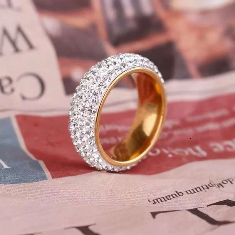 Iced Out Ring Homme Titanium Steel Chunky Rings For Men Women Couple Fashion Jewelry Accessories Wholesale Korea Style