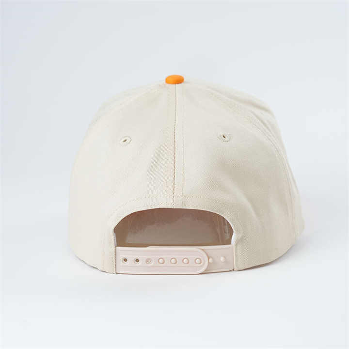 Customized cotton 5-panel structure baseball cap, curved brim baseball cap buckle back