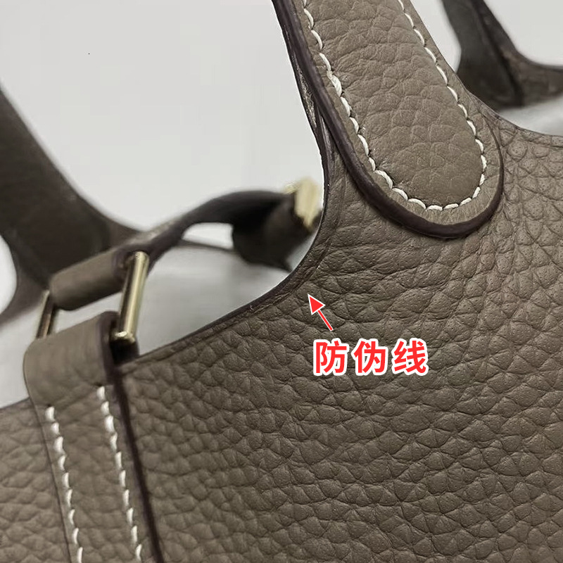 2024 New Vegetable Basket Women's Bucket Large Size, Fake Wire, True Lock, TC Dali Pattern Premium Bag, Handheld