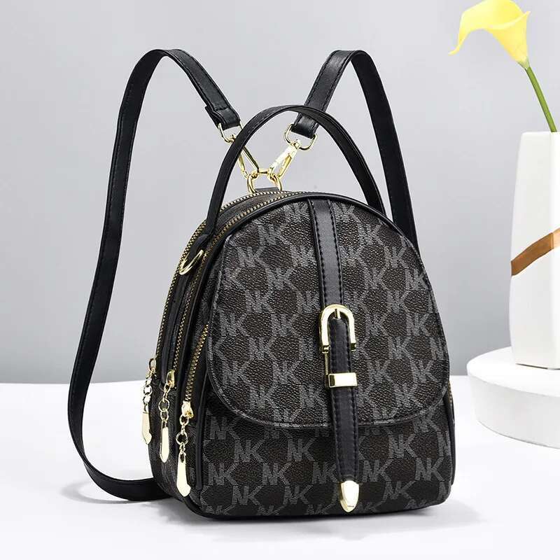 2025 New Fashion Letter Printed Leather Women's Backpack Designer Women's Shoulder Bag Women's Small Backpack Multi Pocket Women's
