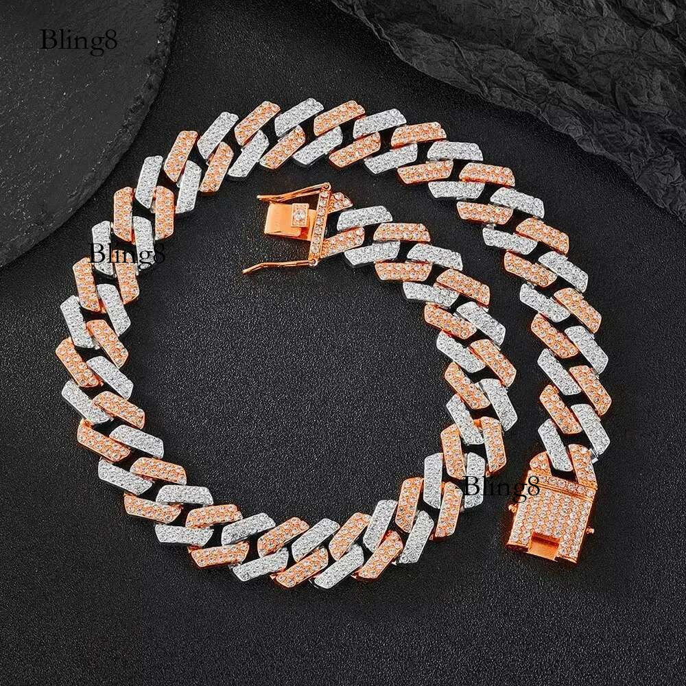 Trendy 2 TOne Miami Cuban k Punk Hip Hop Choker Necklace 20mm Paved Rhie Heavy Chunky Collar for Daily Wear"