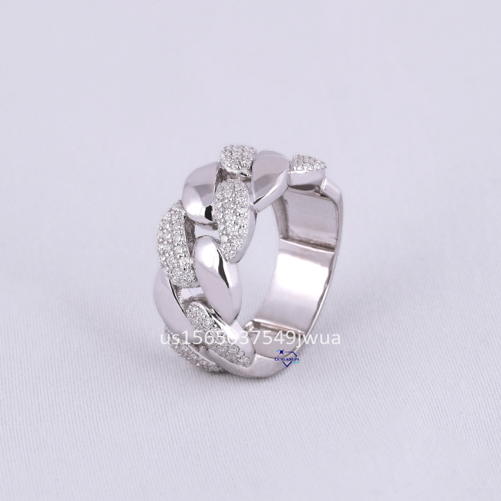 Beautiful Stylish Hip Hop Heavy Ring for Men Crafted in 14kt White Gold with Moissanite Diamonds Custom Design Trending Style