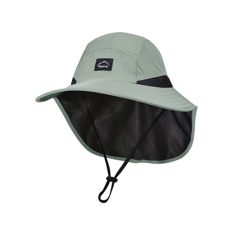 Summer waterproof mens fisherman hat with Shawl outdoor hiking fishing hat breathable wide Brim bucket hat sun protection 250314