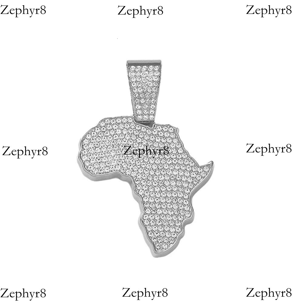 2025 New model Men Women Hip Hop Africa Map Pendant With 13mm Rhies Miami Cuban Chain HipHop Iced Out Bg Necklaces Fashion Jewelry