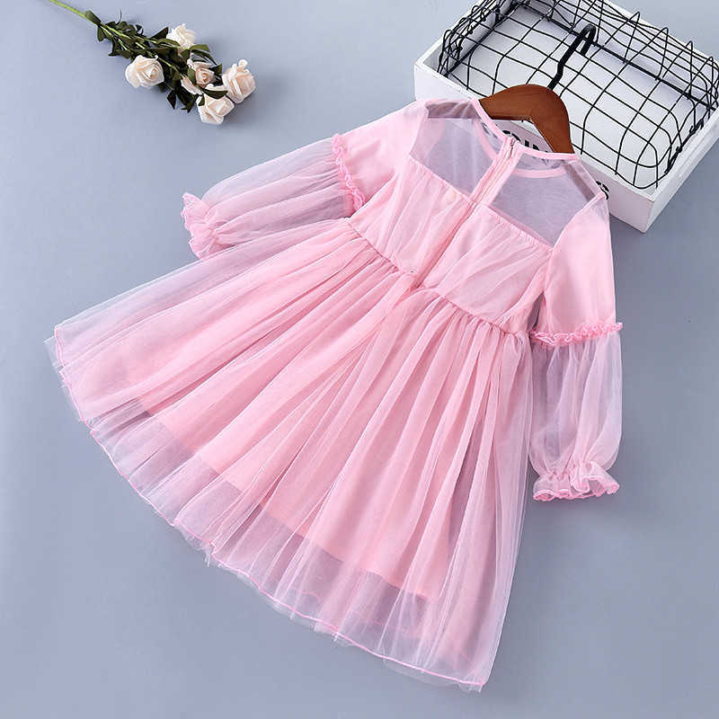 Girl's Dresses Spring children's mesh dress princess skirt long sleeved yarn skirt girl super fairy lady fluffy skirt