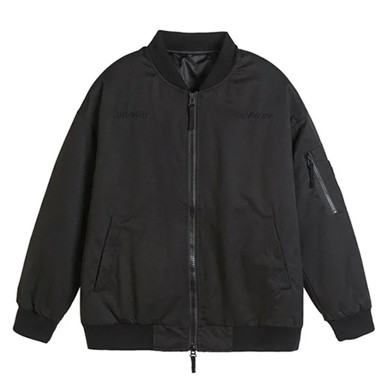 Autumn mens letter ed bomber jacket street aesthetic baseball uniform casual loose motorcycle 250313
