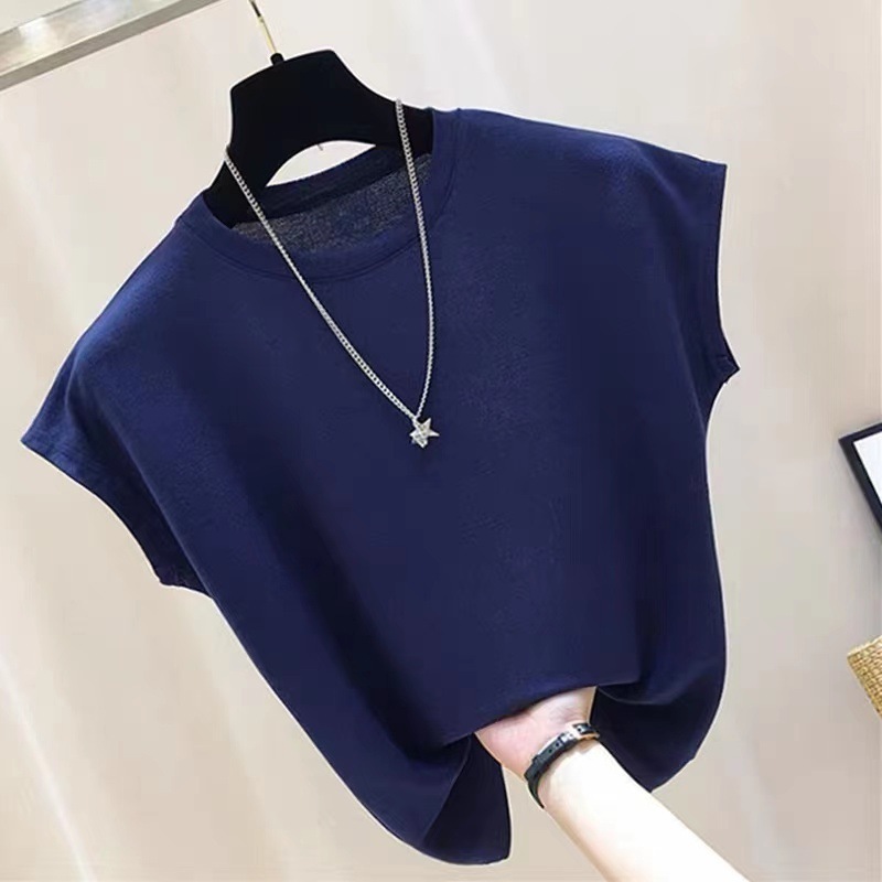 Italian Clothing European Ice Silk Top Women's Summer Thin Loose Short Sleeved T-Shirt