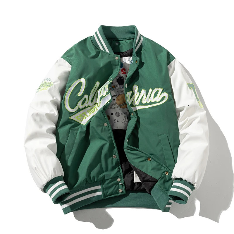 Winter school team jacket mens ed letter hiphop baseball retro fashion streetwear hooded clothing 250313