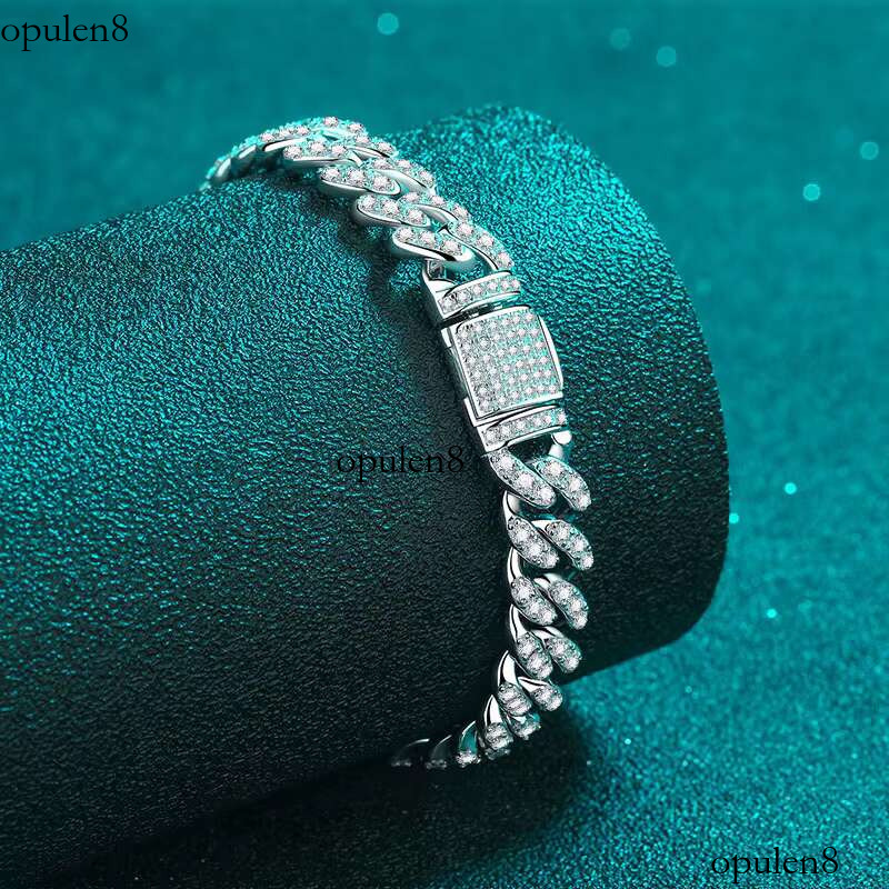 Wholesale Jewelry Gold Plated Fine S Sterg Sier Hip Hop Bangles Moissanite Dia Men's Cuba Chain Fashion Bracelets