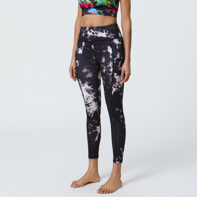 New tracksuit Pants for Women in Summer, Naked Sensation, Matted Fitness Pants, Pocket Printed Bottoms, Yoga Clothes leggings