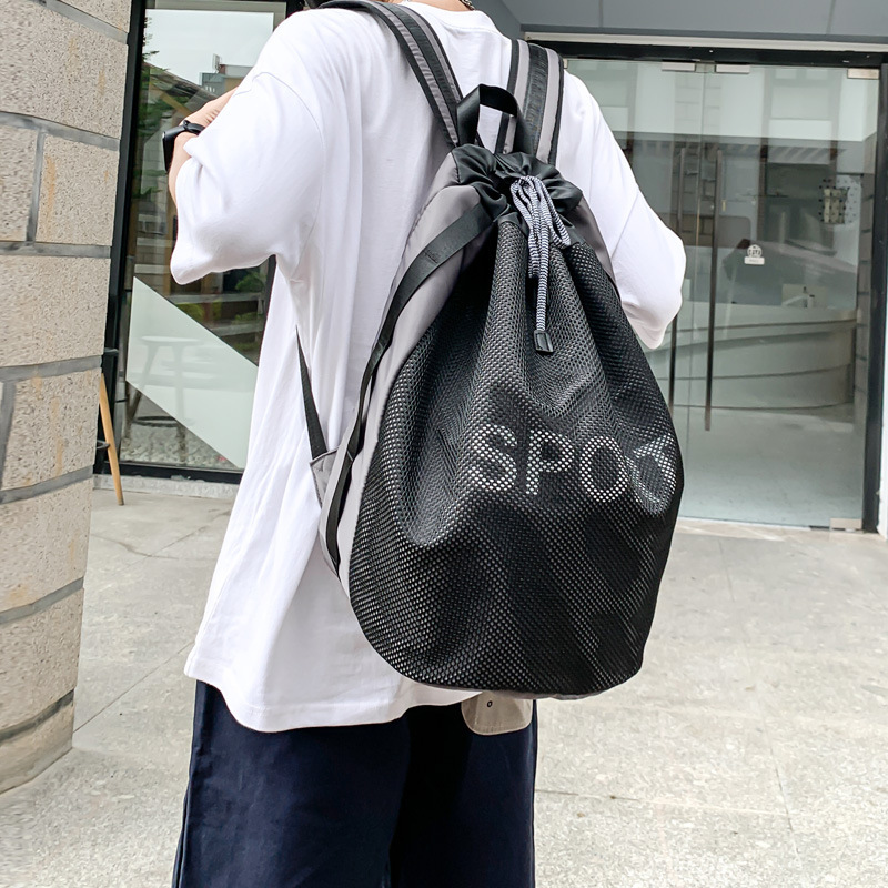 Drawstring basketball bag for men women's exercise multifunctional large capacity backpack, drawstring sports and fitness backpack