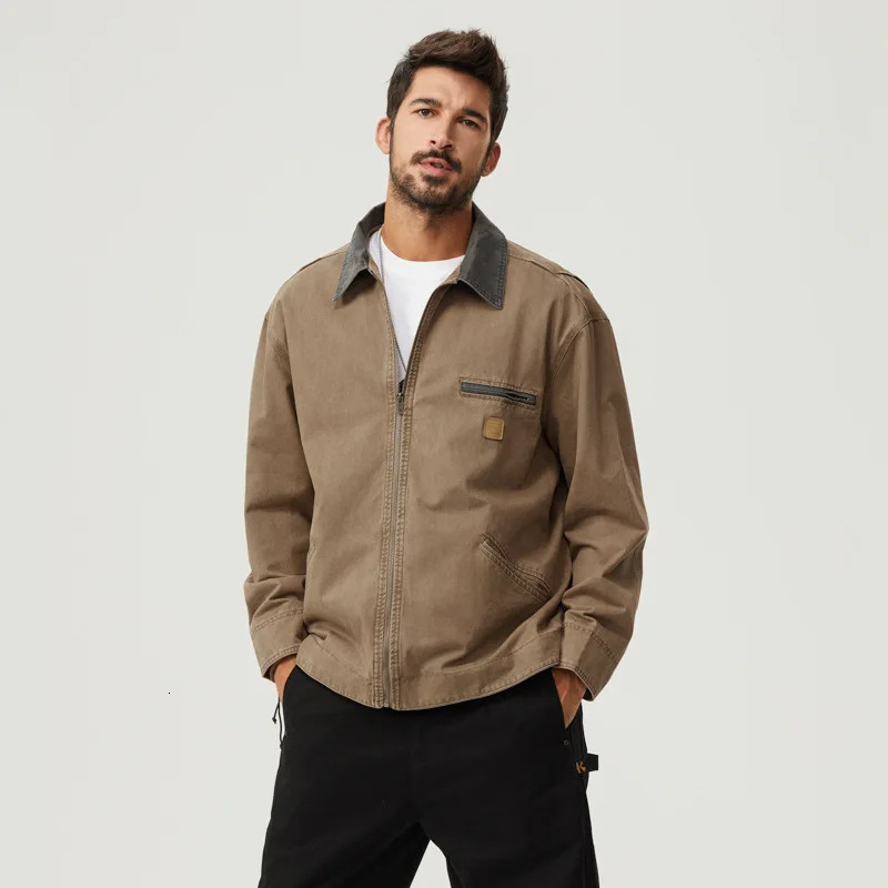 Mens Spring And Autumn Retro Safari Detroit Cotton Workwear Jacket Outerwear 250313