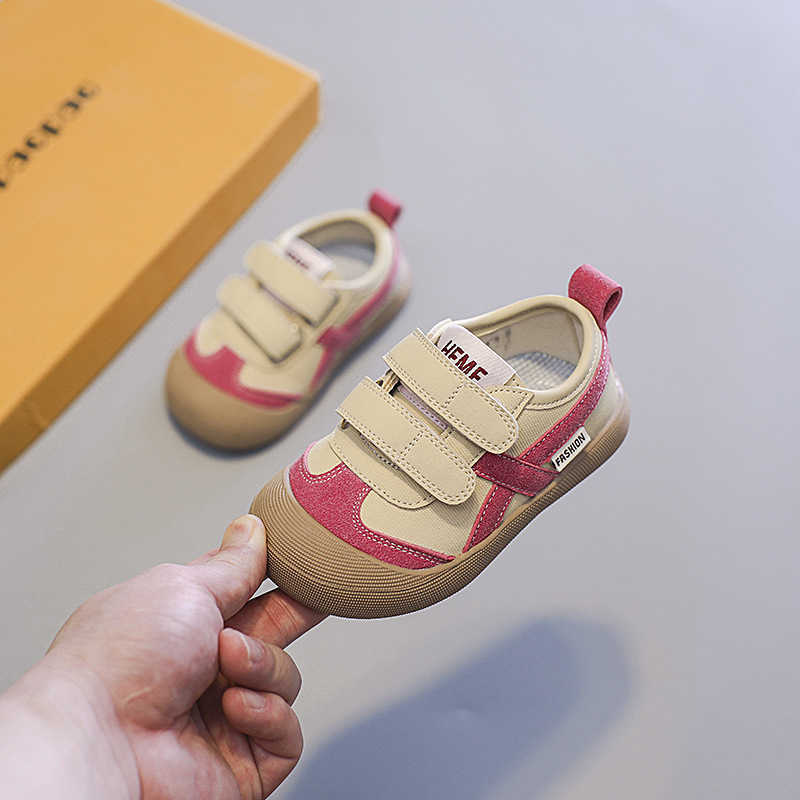 Athletic Outdoor Baby shoes spring and autumn soft soled walking shoes boys color blocked board shoes baby girls and childrens toe caps anti kick sing
