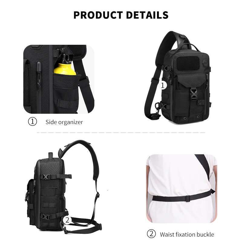 OZUKO Large Capacity Shoulder For Male Waterproof Chest Tactical Sg Messenger Bags Men Outdoor Sports Crossbody Bag