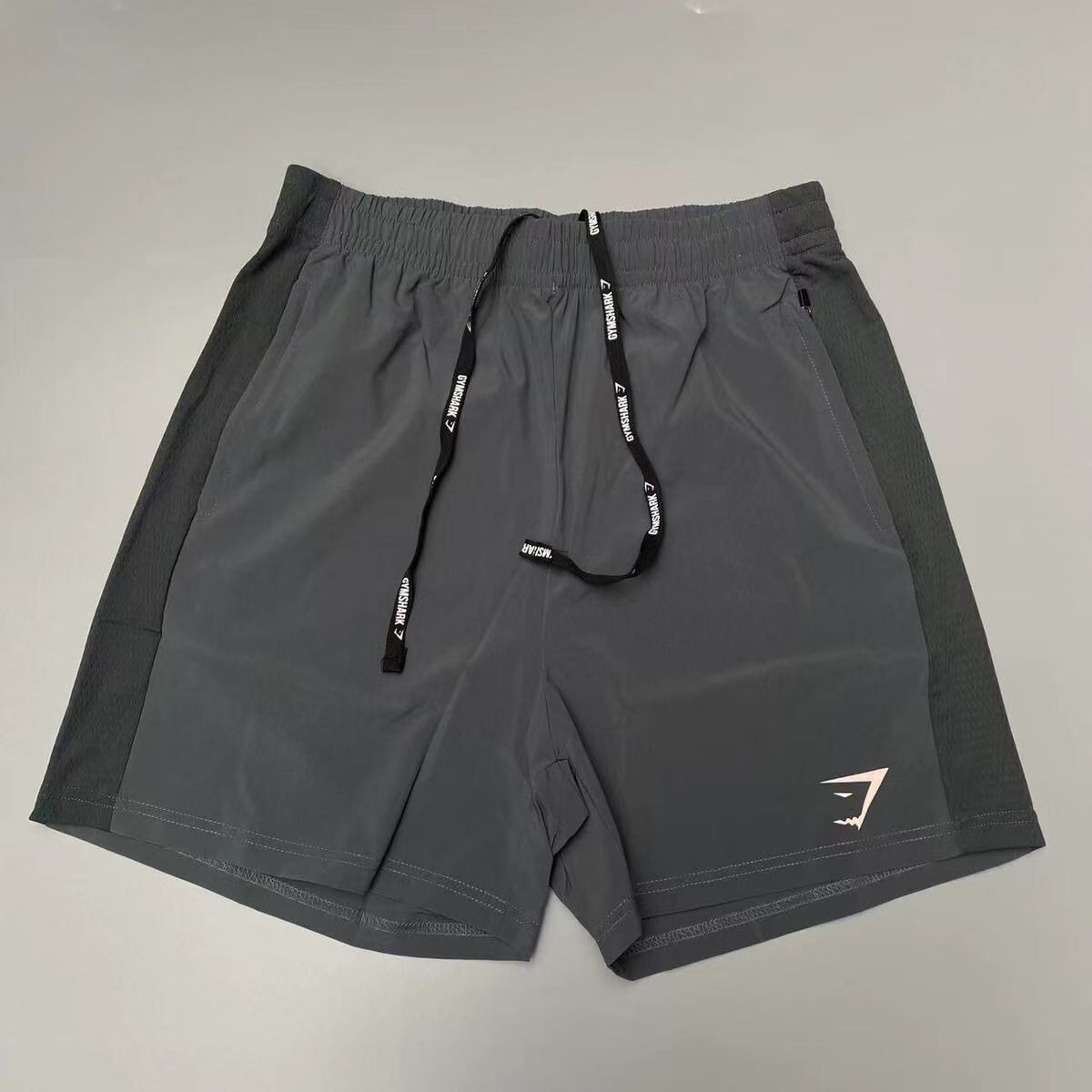 Summer Quick-Dry Zipper Shorts for Men Athletic Training Gym 4 Inch Inseam Stretch Breathable Muscle Shark Swim Trunks A627