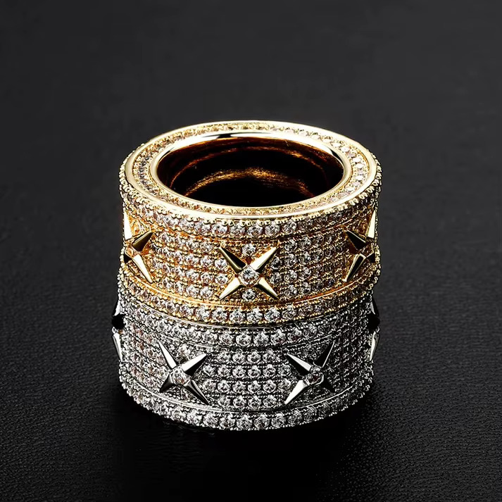 Fashion Hip Hop Jewelry Original Luxury 925 Sterling Silver Iced Out VVS Moissanite Diamond Ring for Men Women Party Wear