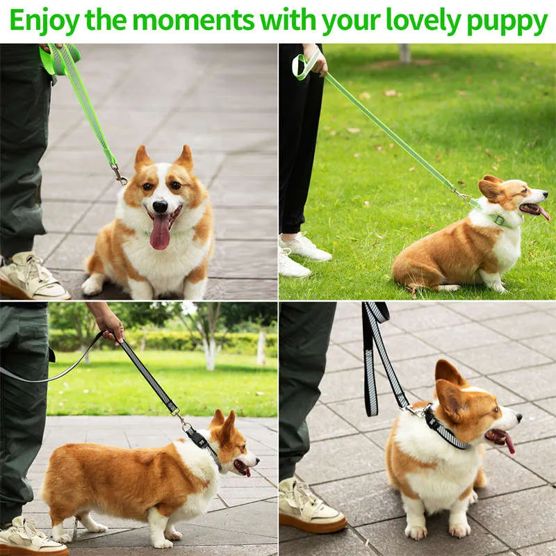 Running Dog Collars Leashes Adjustable Clip-on Durable Rope Outdoor Pet Cats Leash Safety For Night Walking With Lovely Puppy Car Travel Harnesses LL