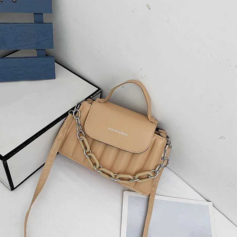 Fashion daily clutch bag chain flip wallet womens shopping shoulder bag wrinkled leather classic handbag red handbag Y250315